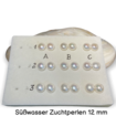 Perlenstecker, weiß, Buttons, 12mm